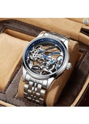 Genuine Tourbillon Watches Men Mechanical Watch Fully Automatic Luxury Brands Luminous Waterproof Men's Watch Fashion Reloj Hombre