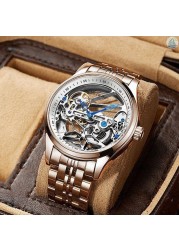 Genuine Tourbillon Watches Men Mechanical Watch Fully Automatic Luxury Brands Luminous Waterproof Men's Watch Fashion Reloj Hombre