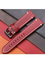 Vintage Genuine Leather Watchbands 7 Colors Strap 18mm 20mm 22mm 24mm Women Men Cowhide Watch Band Accessories Strap