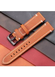 Vintage Genuine Leather Watchbands 7 Colors Strap 18mm 20mm 22mm 24mm Women Men Cowhide Watch Band Accessories Strap