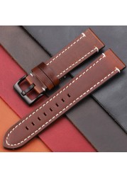 Vintage Genuine Leather Watchbands 7 Colors Strap 18mm 20mm 22mm 24mm Women Men Cowhide Watch Band Accessories Strap