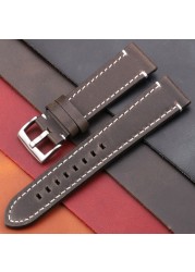 Vintage Genuine Leather Watchbands 7 Colors Strap 18mm 20mm 22mm 24mm Women Men Cowhide Watch Band Accessories Strap