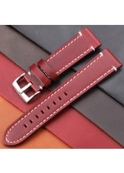 Vintage Genuine Leather Watchbands 7 Colors Strap 18mm 20mm 22mm 24mm Women Men Cowhide Watch Band Accessories Strap