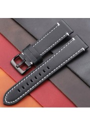 Vintage Genuine Leather Watchbands 7 Colors Strap 18mm 20mm 22mm 24mm Women Men Cowhide Watch Band Accessories Strap