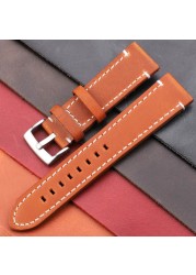 Vintage Genuine Leather Watchbands 7 Colors Strap 18mm 20mm 22mm 24mm Women Men Cowhide Watch Band Accessories Strap