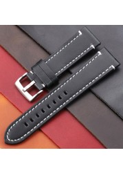 Vintage Genuine Leather Watchbands 7 Colors Strap 18mm 20mm 22mm 24mm Women Men Cowhide Watch Band Accessories Strap