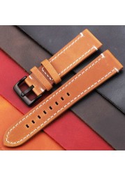 Vintage Genuine Leather Watchbands 7 Colors Strap 18mm 20mm 22mm 24mm Women Men Cowhide Watch Band Accessories Strap