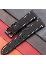 Vintage Genuine Leather Watchbands 7 Colors Strap 18mm 20mm 22mm 24mm Women Men Cowhide Watch Band Accessories Strap