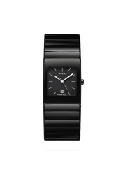 OUPAI Old Fashion Black Ceramic Rectangle Business Watch Men Ultra-thin Classic Ra80030Do Waterproof Anti-scratch Wrist Watch