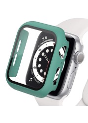 360 كامل الوفير الزجاج حامي الشاشة حالة غطاء ل أبل ووتش سلسلة 7 6 5 4 3 2 1 SE Applewatch IWatch 41 مللي متر 45 مللي متر 44 مللي متر 42 مللي متر