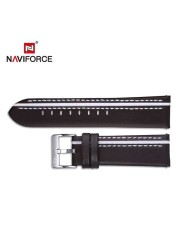 NAVIFORCE Genuine Leather Luxury Watches High Quality Men's 24mm Watch Wrist Strap Brown Black Red Blue Strap Casual Bracelet