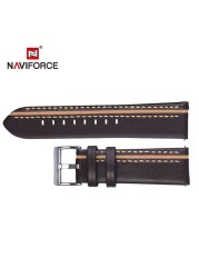 NAVIFORCE Genuine Leather Luxury Watches High Quality Men's 24mm Watch Wrist Strap Brown Black Red Blue Strap Casual Bracelet