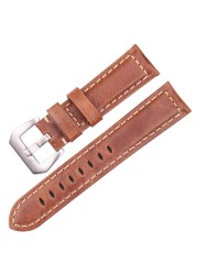 Genuine Leather Watch Band for Men, Dark Brown, 20mm, 22mm, 24mm Cowhide Watch Accessories