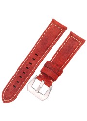 Genuine Leather Watch Band for Men, Dark Brown, 20mm, 22mm, 24mm Cowhide Watch Accessories