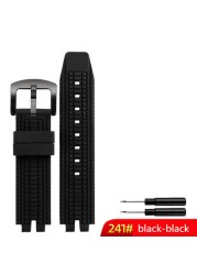 Soft Silicone Watchband for C-Casio PRG-300 330 PRW-3000 PRW-3100 PRW-6000 PRW-6100 Watch Band Black Rubber Watch Strap Bracelet