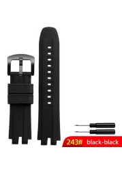 Soft Silicone Watchband for C-Casio PRG-300 330 PRW-3000 PRW-3100 PRW-6000 PRW-6100 Watch Band Black Rubber Watch Strap Bracelet