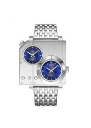 Oulm 5024 Golden Luxury Brand Men Watches Stainless Steel Quartz Watch Two Time Zone Unique Male Clock Relogio Masculino