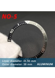 38mm SEIKO Replacement Bezel Flat Aluminum Watch Insert Ring Celebrity Watch Accessories Inner Diameter 31.5mm