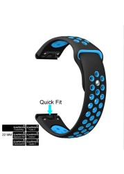 22mm Easy Install Sport Silicone Watch Band Replacement Strap For Garmin Fenix ​​5/5 Plus/Forerunner 935/model S60/Quatix 5 Band