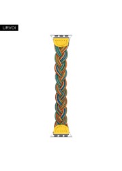 URVOI Braided Band for Apple Watch Series 7 6 SE 5 4321 Woven Nylon Strap for iWatch 40 44mm Stretchable Classic Design