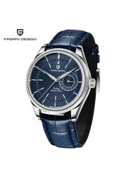 PAGANI Design 40mm New Men's Quartz 200M Water Resistant Watch Classic Luxury Sapphire Glass Leather Strap VH65 Mechanical Wristwatch