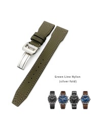 20/21/22mm High Quality Calfskin Leather Nylon Watch Strap Fit For IWC Pilot SPITFIRE MARK18 PORTOFINO Best Gun IW3777 Watchband