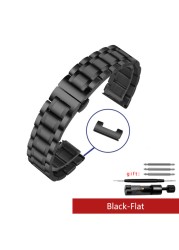 Curved End Stainless Steel Watchband Bracelet Watch Straps 16mm 17mm 18mm 19mm 20mm 21mm 22mm 23mm 24mm Steel Banding Bracelet