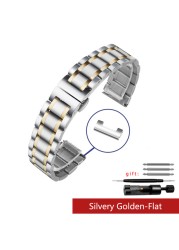 Curved End Stainless Steel Watchband Bracelet Watch Straps 16mm 17mm 18mm 19mm 20mm 21mm 22mm 23mm 24mm Steel Banding Bracelet