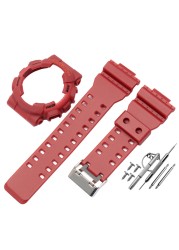 Watch Accessories Resin Strap Men Pin Buckle Strap Case for Casio G-SHOCK GA-110 GA-100 GD-120 5146 5081 Waterproof Watch Band