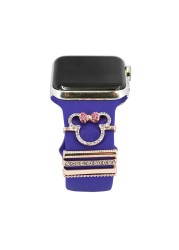 Decorative Ring For Apple Watch Band Charms For Samsung Galaxy Smart Watch Sport Silicone Strap Accessories With Bling Diamond