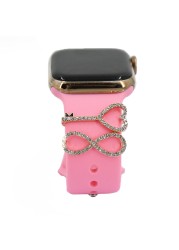 Decorative Ring For Apple Watch Band Charms For Samsung Galaxy Smart Watch Sport Silicone Strap Accessories With Bling Diamond