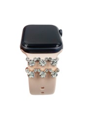 Decorative Ring For Apple Watch Band Charms For Samsung Galaxy Smart Watch Sport Silicone Strap Accessories With Bling Diamond