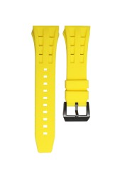 Tsar Bomba Silicone/FKM Rubber Strap Watch Strap Suitable for TB8204,TB8208