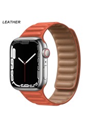 Silicone Suitable for Apple Watch Band Leather Link 44mm 45mm iWatch Series 7 6 SE 5 4 3 Watch Strap Bracelet 42mm 38mm Wristband