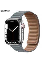 Silicone Suitable for Apple Watch Band Leather Link 44mm 45mm iWatch Series 7 6 SE 5 4 3 Watch Strap Bracelet 42mm 38mm Wristband