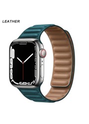 Silicone Suitable for Apple Watch Band Leather Link 44mm 45mm iWatch Series 7 6 SE 5 4 3 Watch Strap Bracelet 42mm 38mm Wristband