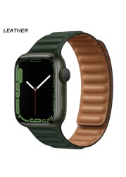 Silicone Suitable for Apple Watch Band Leather Link 44mm 45mm iWatch Series 7 6 SE 5 4 3 Watch Strap Bracelet 42mm 38mm Wristband