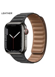 Silicone Suitable for Apple Watch Band Leather Link 44mm 45mm iWatch Series 7 6 SE 5 4 3 Watch Strap Bracelet 42mm 38mm Wristband