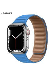 Silicone Suitable for Apple Watch Band Leather Link 44mm 45mm iWatch Series 7 6 SE 5 4 3 Watch Strap Bracelet 42mm 38mm Wristband