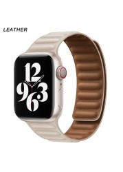 Silicone Suitable for Apple Watch Band Leather Link 44mm 45mm iWatch Series 7 6 SE 5 4 3 Watch Strap Bracelet 42mm 38mm Wristband