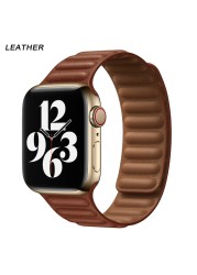 Silicone Suitable for Apple Watch Band Leather Link 44mm 45mm iWatch Series 7 6 SE 5 4 3 Watch Strap Bracelet 42mm 38mm Wristband