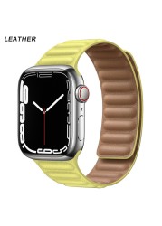 Silicone Suitable for Apple Watch Band Leather Link 44mm 45mm iWatch Series 7 6 SE 5 4 3 Watch Strap Bracelet 42mm 38mm Wristband