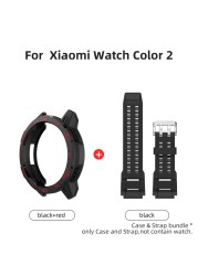 For Xiaomi Mi Watch Band 2 Case & Strap PU Strap Accessories Shock Absorbing Armor Cover Yinfish