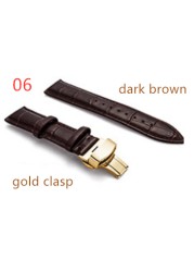 Genuine Leather Watch Band Strap Stainless Steel Butterfly Clasp 14mm 15mm 16mm 17mm 18mm 19mm 20m 21mm 22mm 24mm Watchband Tool