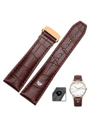 ل موريس LACROIX Eliros watchband الطبقة الأولى جلد العجل 20 مللي متر 22 مللي متر مع للطي مشبك أسود براون البقر جلد طبيعي حزام