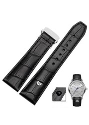 ل موريس LACROIX Eliros watchband الطبقة الأولى جلد العجل 20 مللي متر 22 مللي متر مع للطي مشبك أسود براون البقر جلد طبيعي حزام