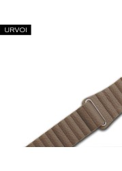 URVOY leather band apple watch series 7 6 SE 5 4 3band for iwatch Leather strap with soft comfortable magnetic clasp 2021 New