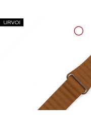 URVOY leather band apple watch series 7 6 SE 5 4 3band for iwatch Leather strap with soft comfortable magnetic clasp 2021 New