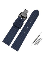 Canvas Leather Bottom Watch Band Replacement For Tissot For Seiko Nylon Strap For Timex Watch Accessories 18mm 20mm 21mm 23mm