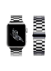 Metal Strap for Apple Watch 7 45mm 41mm Series 6 5 4 SE 44mm 40mm Stainless Steel Bracelet Wristband for iwatch 3 2 1 42mm 38mm